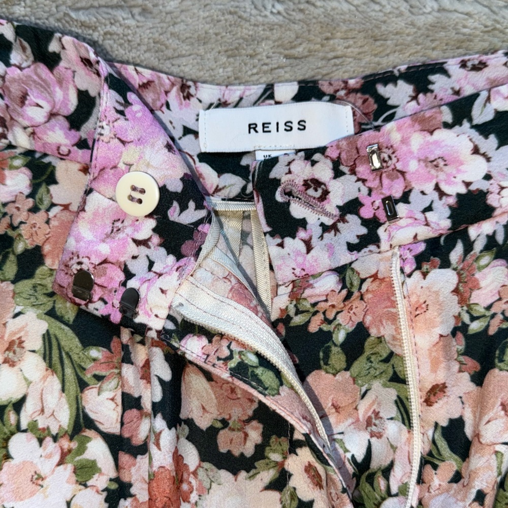NWT REISS Serena Floral Print Wide Leg Trousers in Multicolor Size 4 - Picture 12 of 16